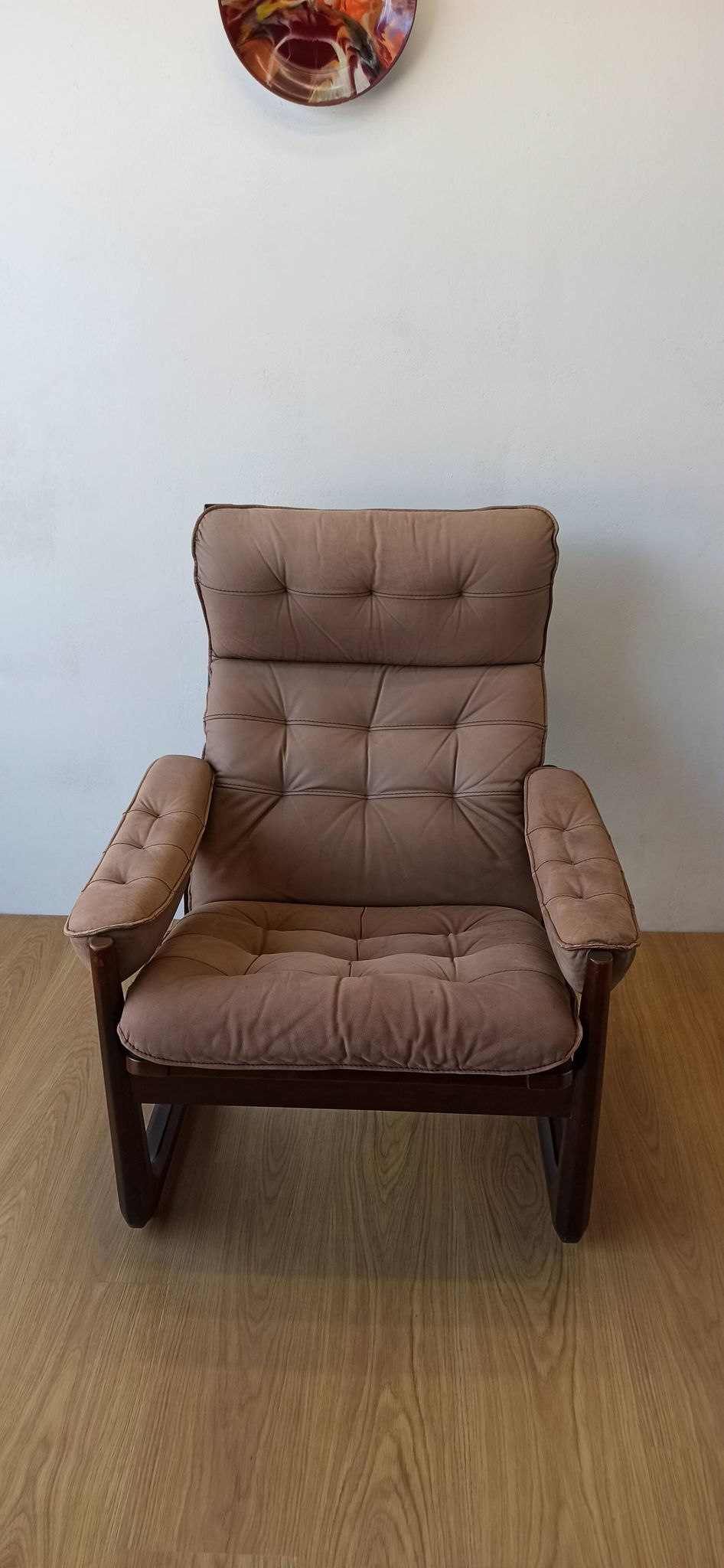 Genega Møbler leather armchair, Denmark, 1960s.