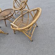 Vintage garden furniture in rattan