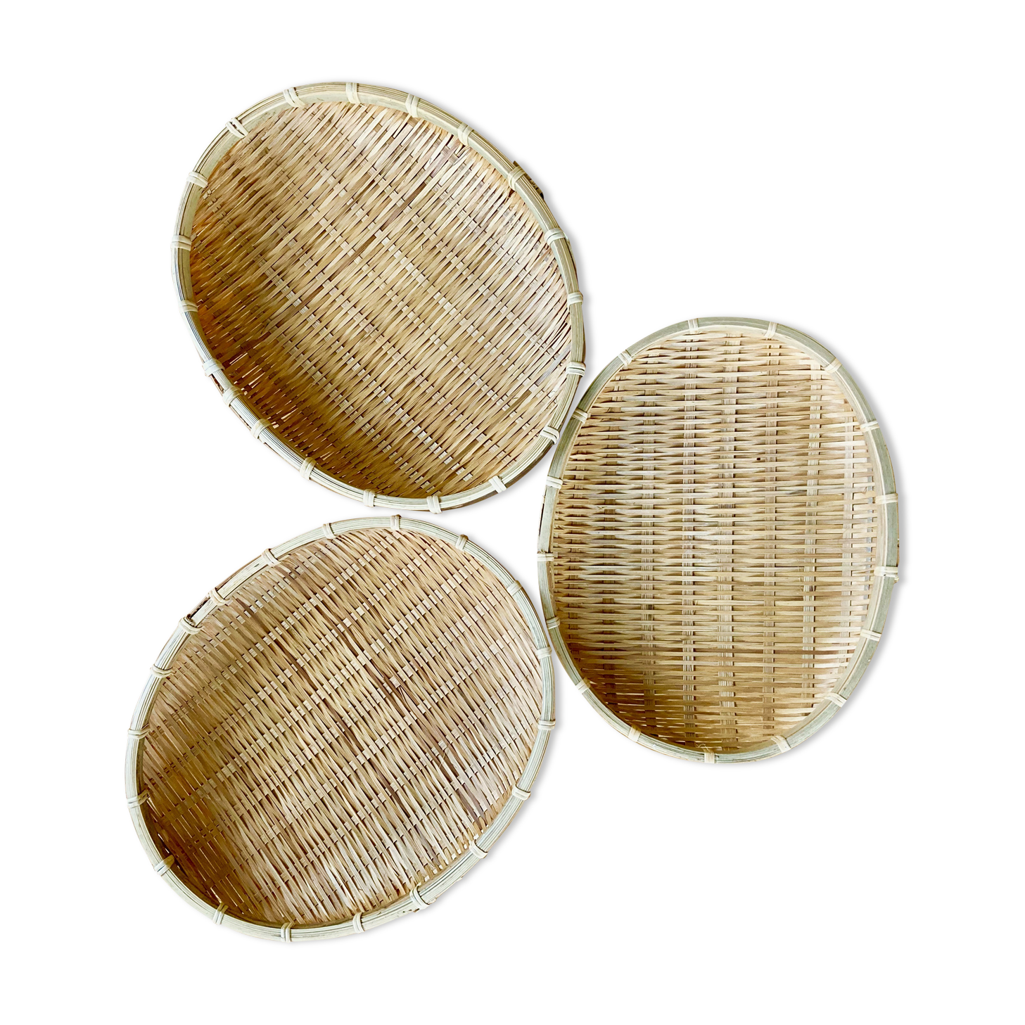 Three trundle baskets