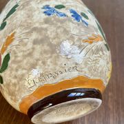 Ceramic vase by J. Massier Vallauris with floral decoration.