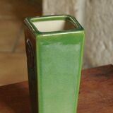Vase en céramique craquelée vert