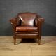 Ensemble de fauteuils en peau de mouton hollandais avec repose-pied