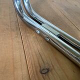 Coffee table chrome and smoked glass round 70s space age