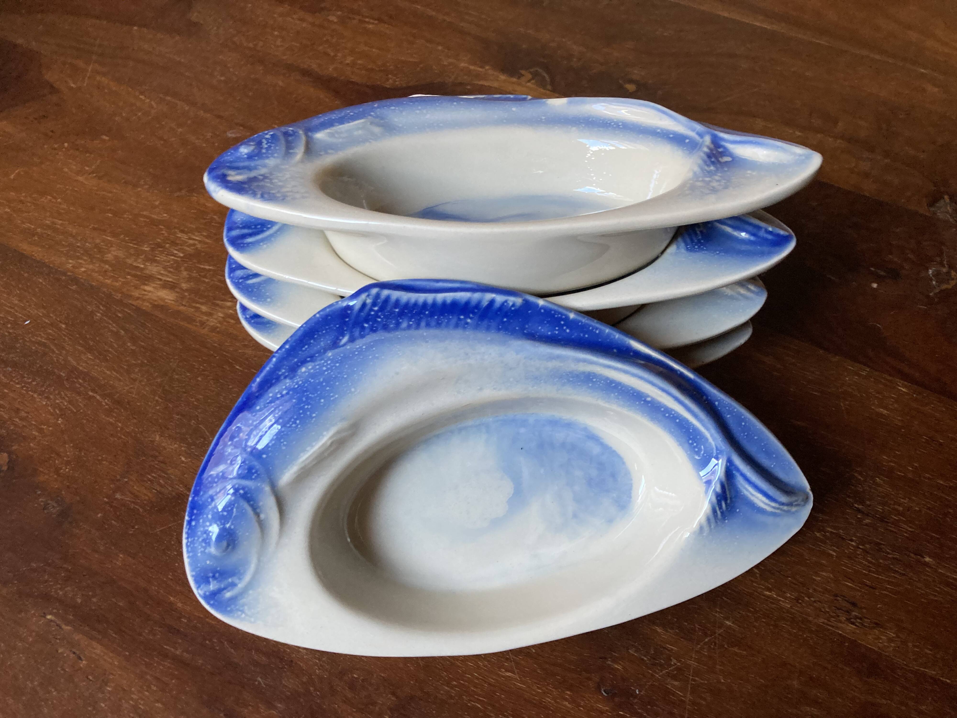 Ceramic fish ramekins signed Charles Amand