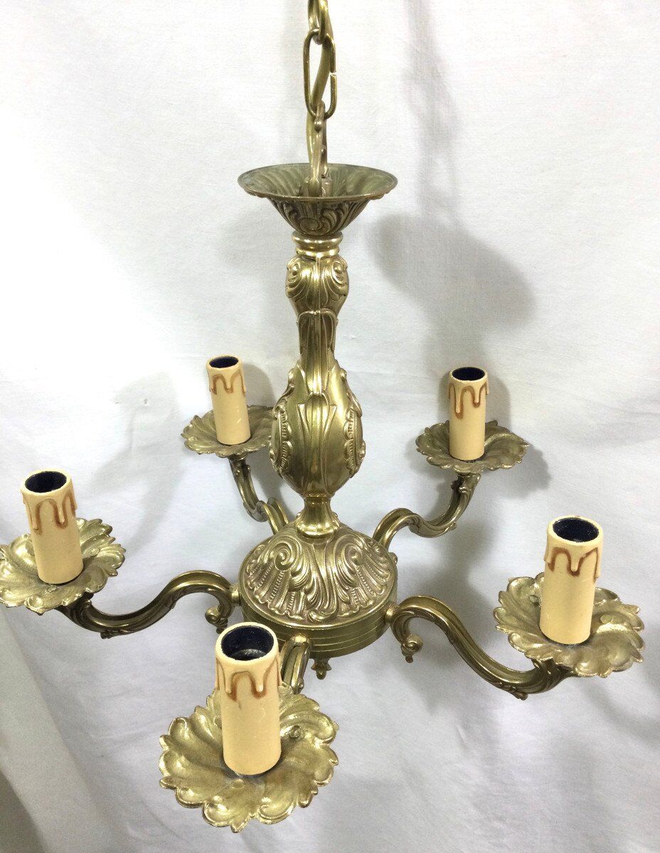 Chandelier 5 lights in bronze