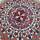 Round handmade wool sinkiang rug