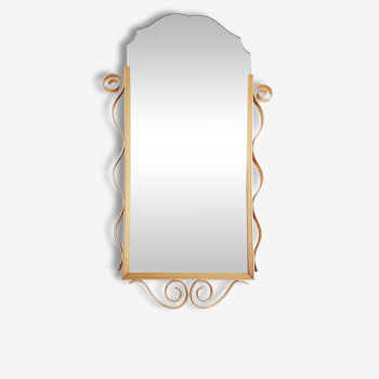 Gold metal beveled mirror