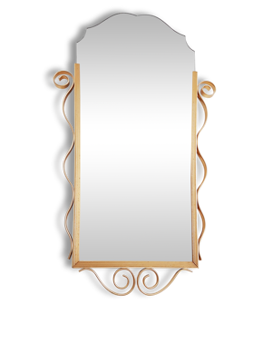 miroir métal doré biseauté