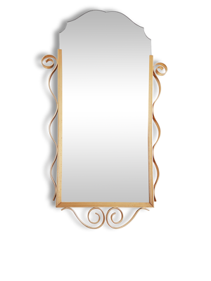Miroir métal doré biseauté