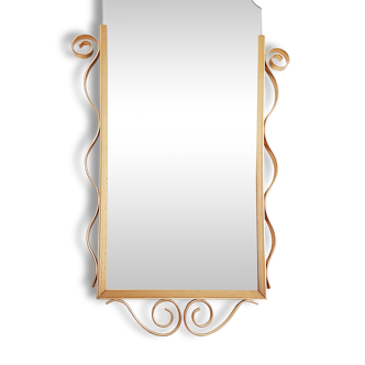Gold metal beveled mirror