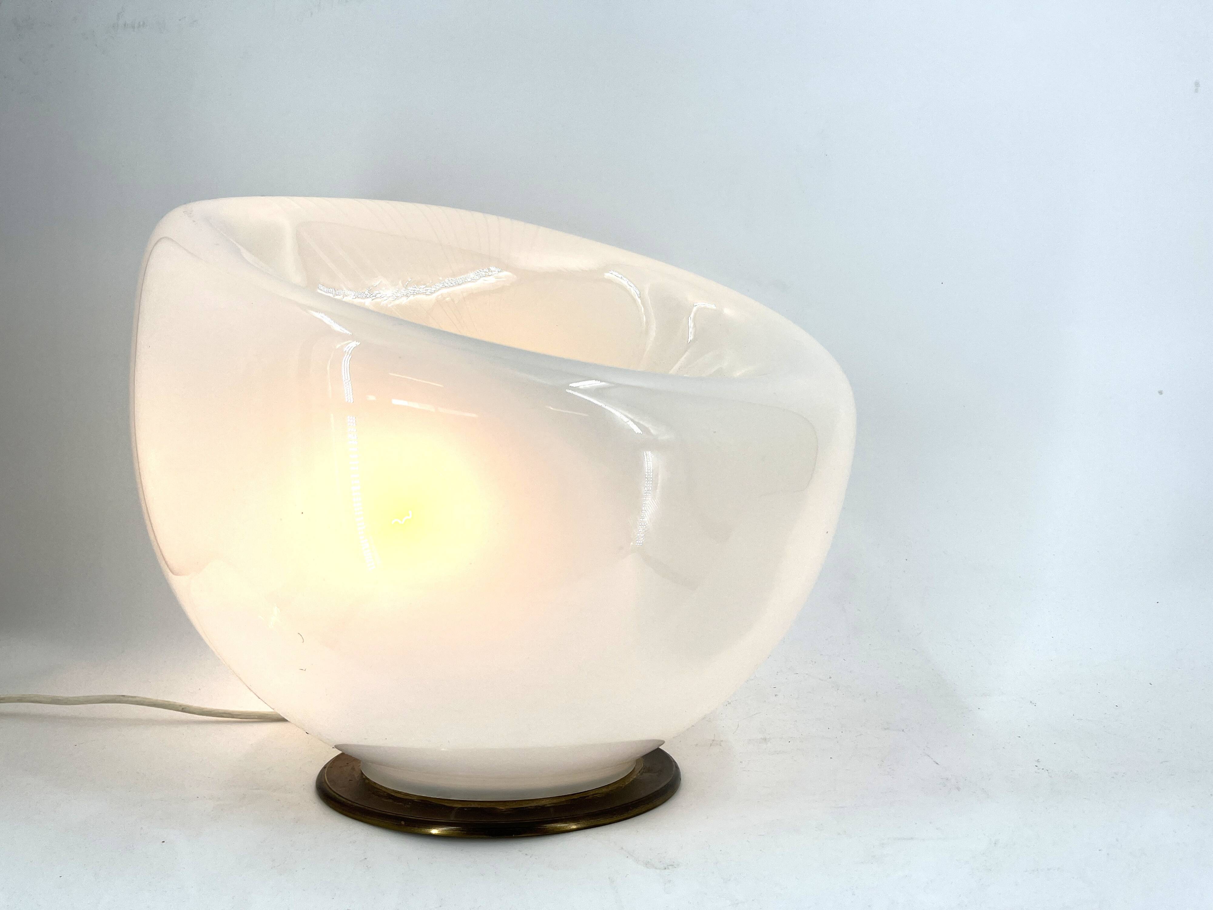 Large vintage murano glass table lamp, 1970s
