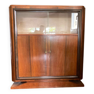 Vitrine Art déco en bois de citronnier et acajou