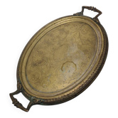 Plateau oval guilloché polonais ancien de Jarra, années 1890.