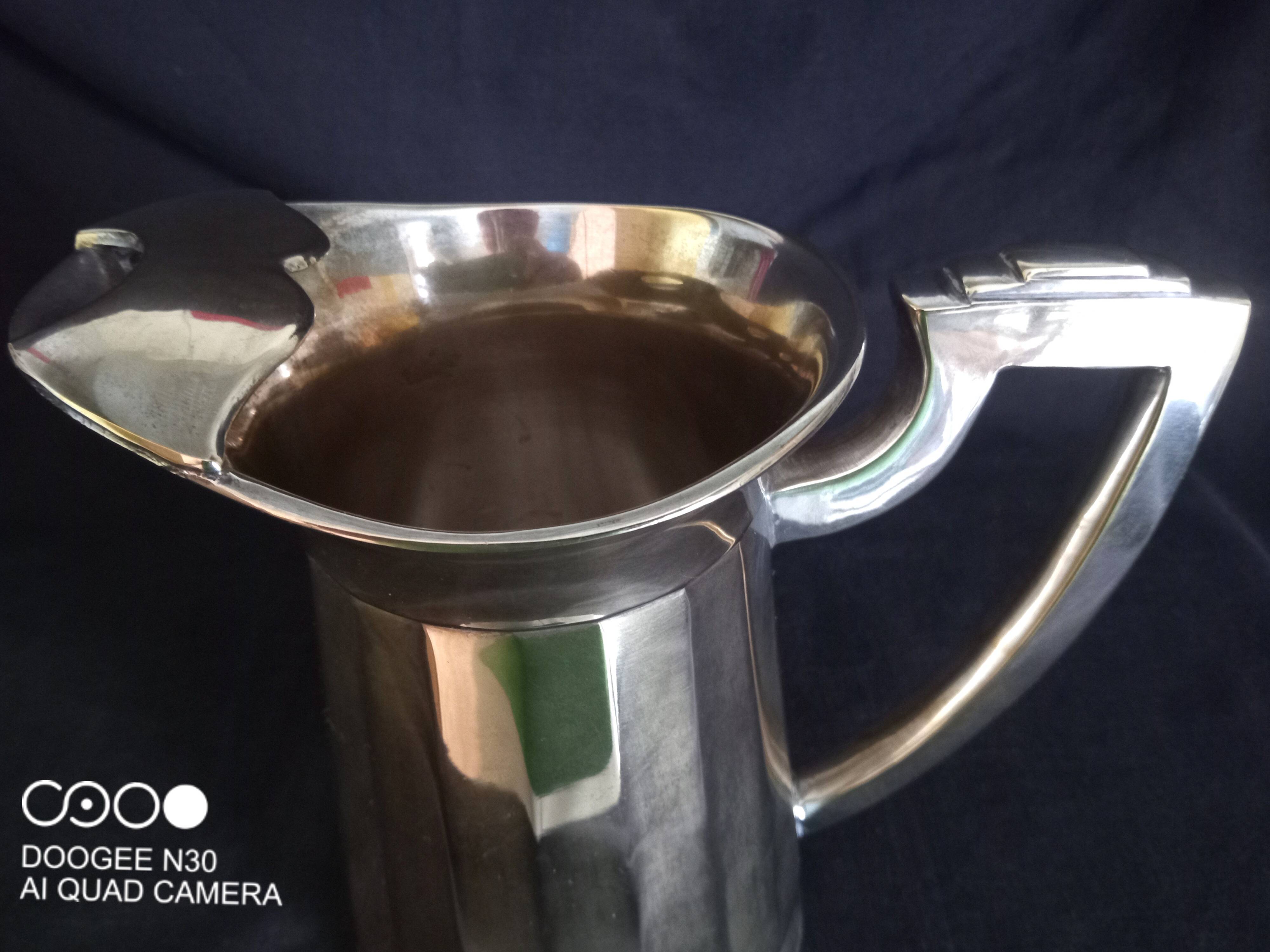 Art Deco water carafe in silver metal