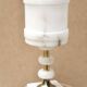 White Italian alabaster and brass lamp, 1960s