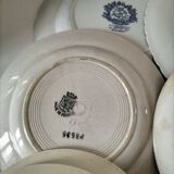 Set of 12 ironstone plates – Deep blue & red