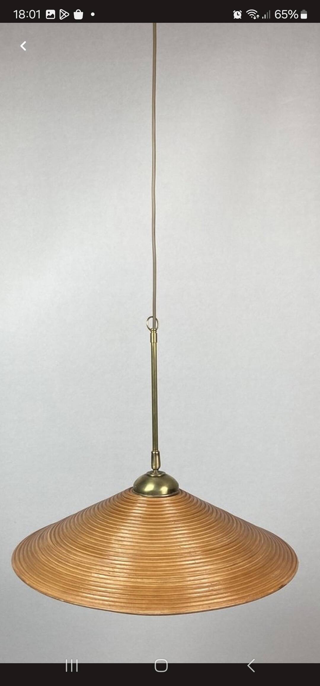 Pencil reed / split reed / floor lamp 1960s / fishing rod lamp