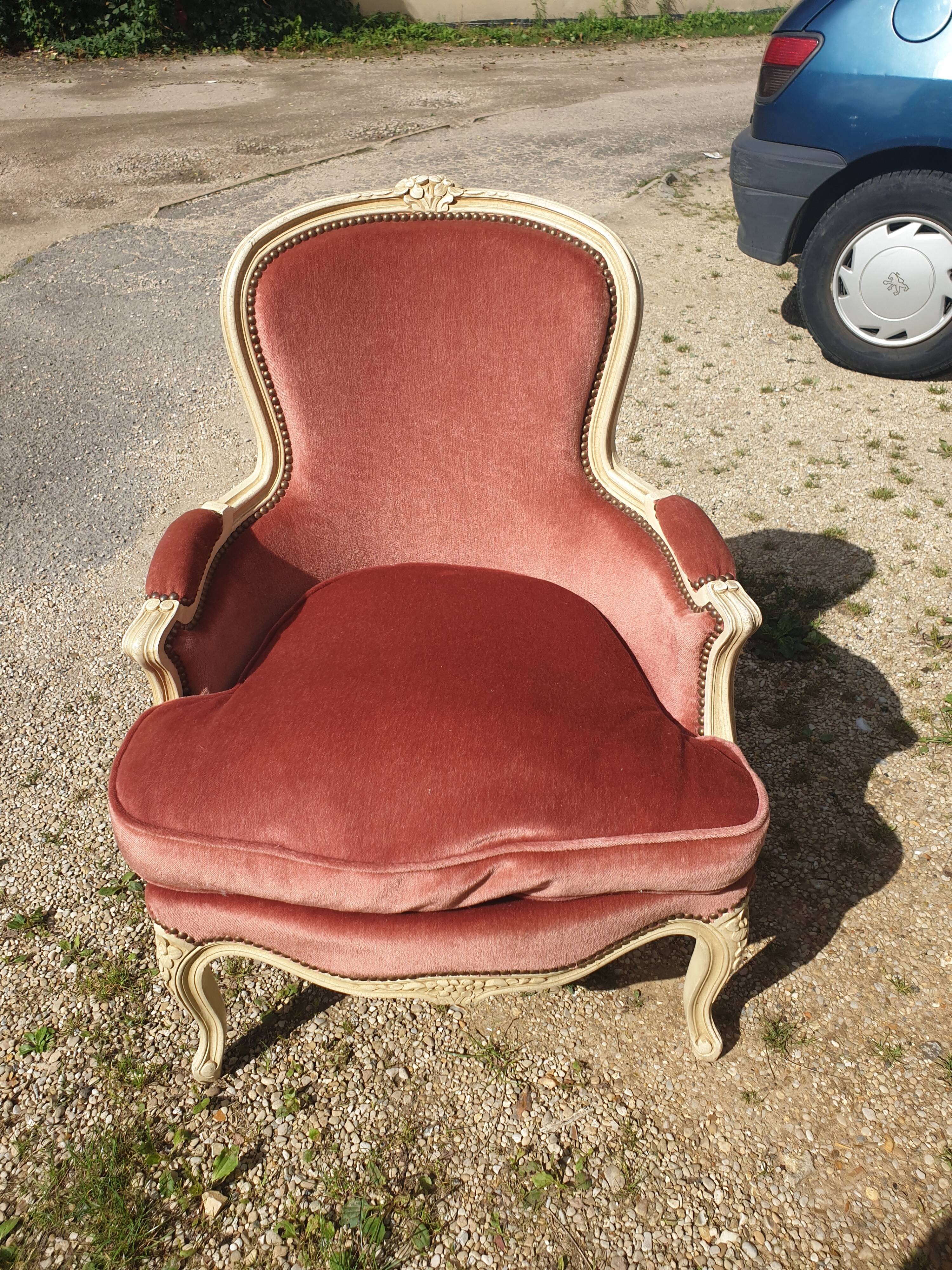 Louis XV style bergère armchair