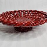 Braided glazed ceramic fruit cup, 33 cm