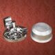 Brass footed ashtray, chrome metal, match display from the 60s and 70s.