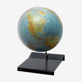 Vintage Terrestrial globe, 1970s, Czechoslovakia