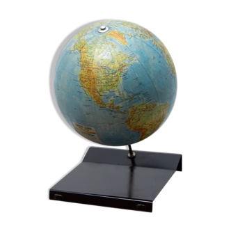 Vintage Terrestrial globe, 1970s, Czechoslovakia