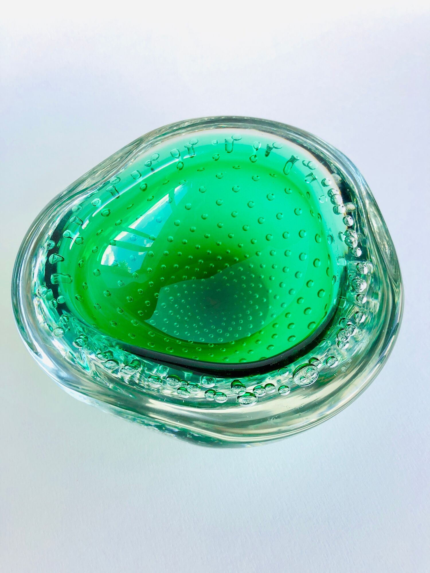 Empty vintage Italian pocket in Murano bullicante glass, 1970