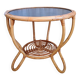 Table basse ronde en rotin vintage
