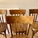ensemble de 6 chaises bistrot en bois courbé années 50
