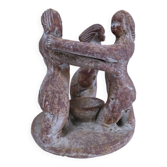 ceramic candlestick centrepiece terracotta patina