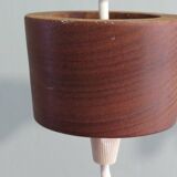 Hanging lamp, Scandinavian of the 1970s, teak and glass