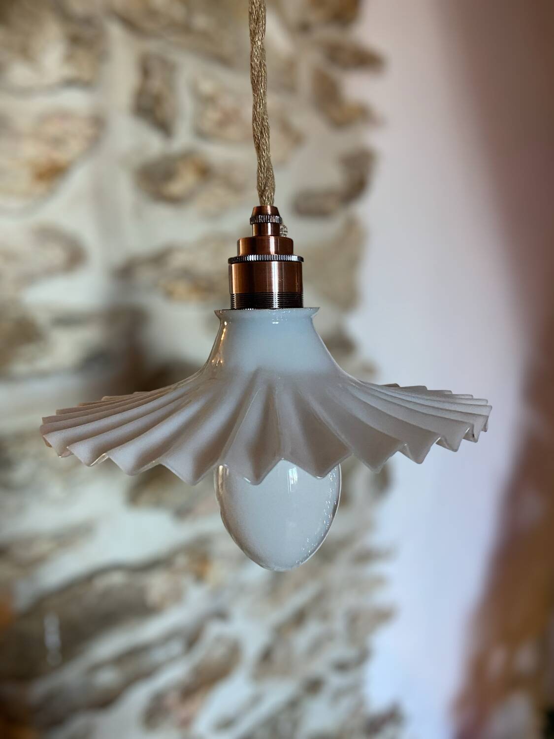 Upcycled vintage pendant light