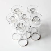 Set of 6 Vintage Italian Clear Wine Glasses Silver Rim Mid-Century Stemware