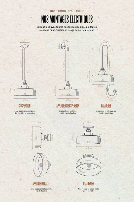 URSULE - White terracotta - Pendant light