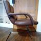 Deux fauteuils cuir et chrome 1970