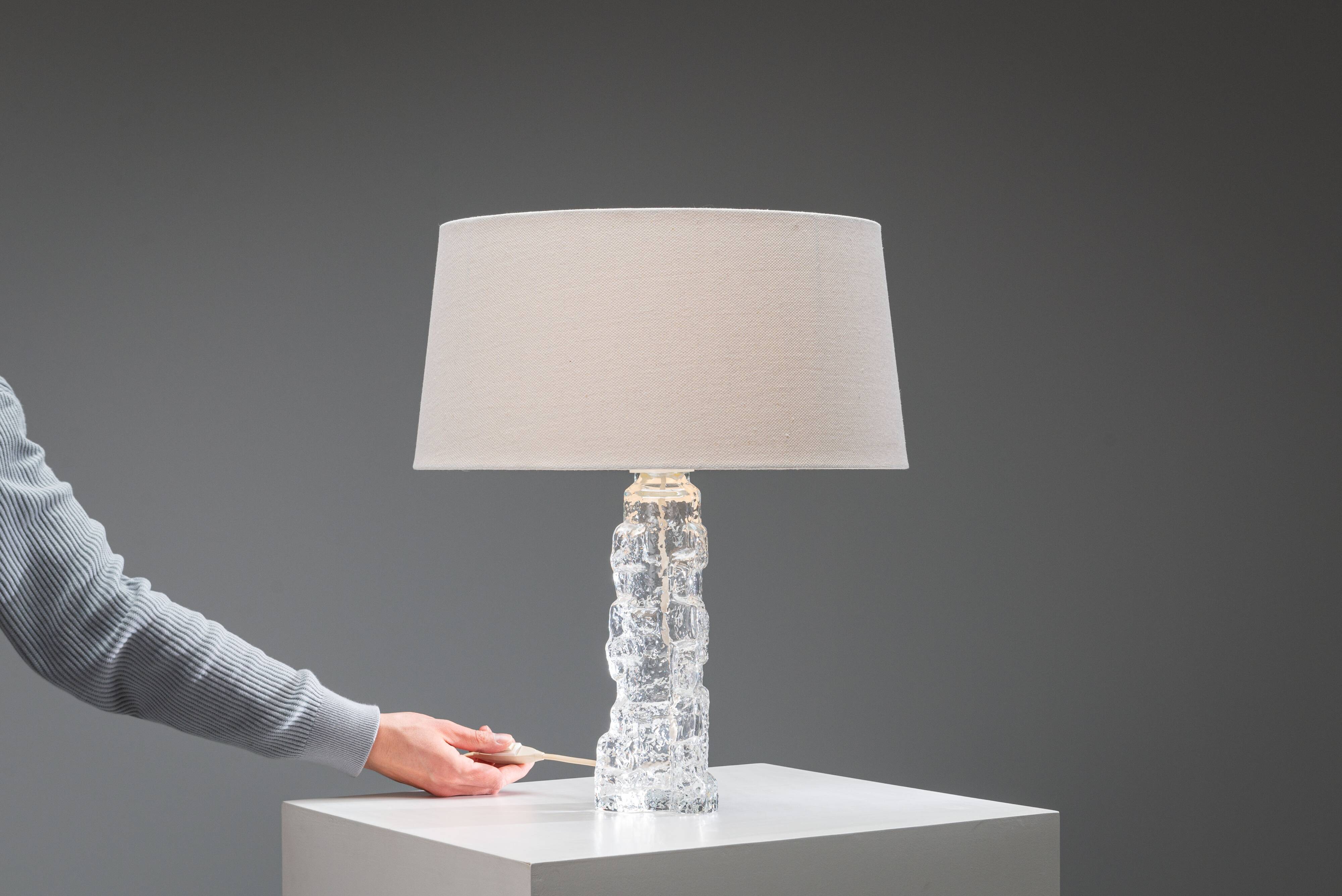 Reijmyre Glasbruk glass table lamp Sweden