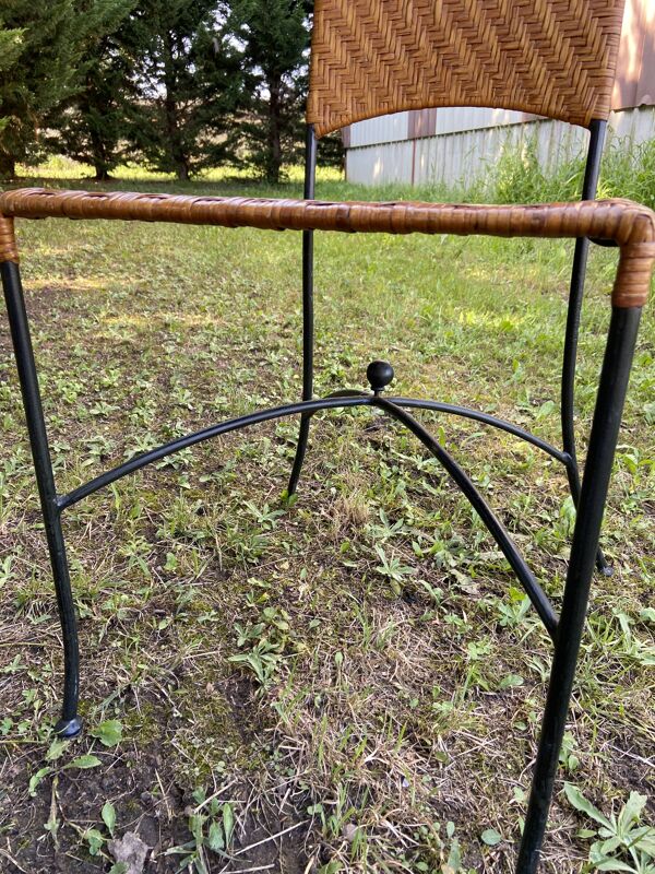 4 Chaises bistrot brasserie bière café terrasse métal et rattan