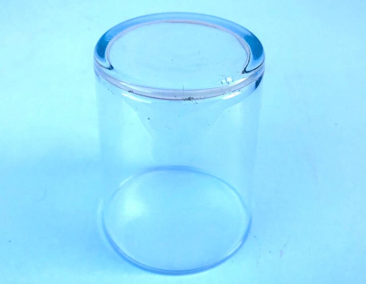 6 old transparent glass tumblers