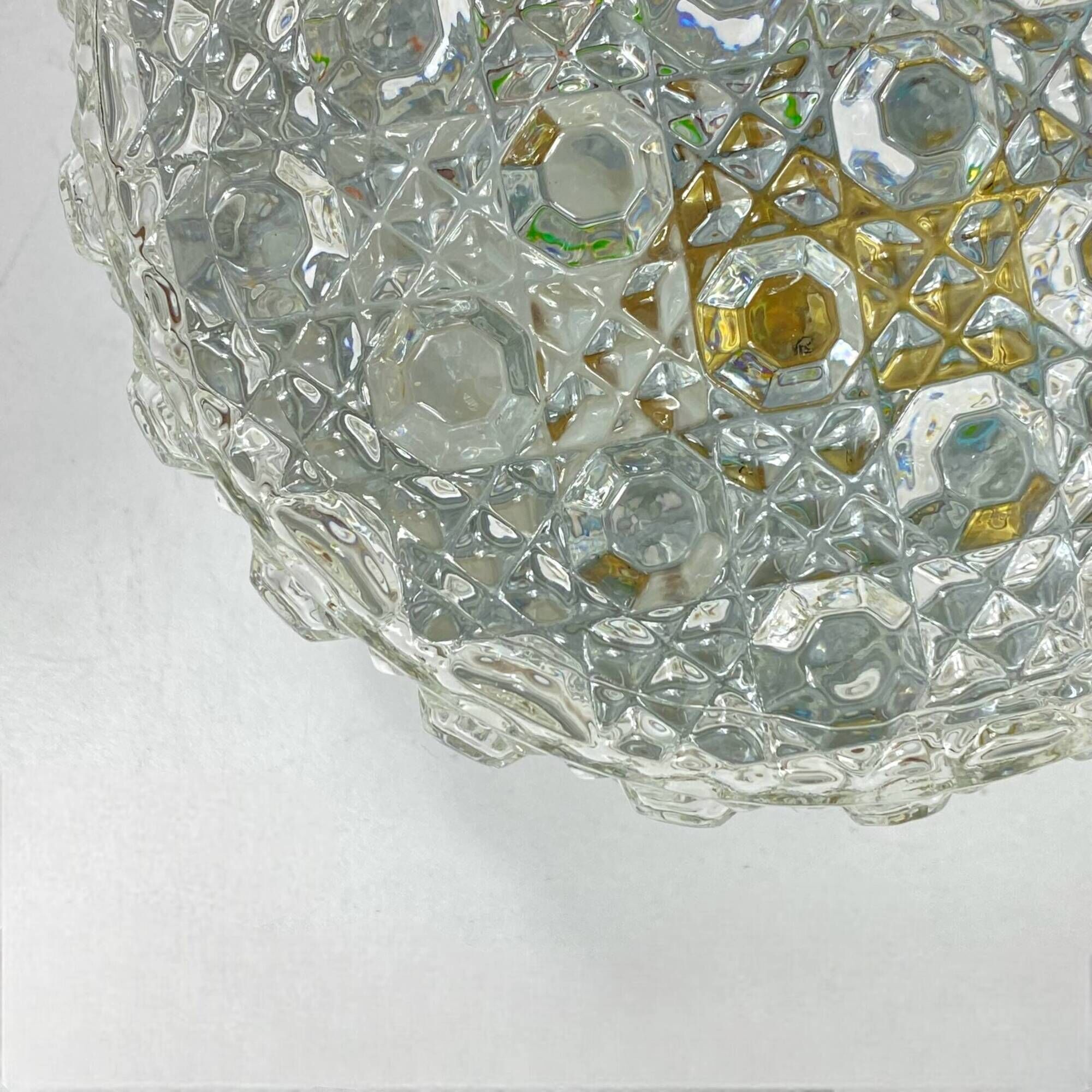Small wall light ceiling light round minimalist glass 1970 1980 seventies eighties
