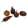 Ensemble de cinq fruits décoratifs en teck