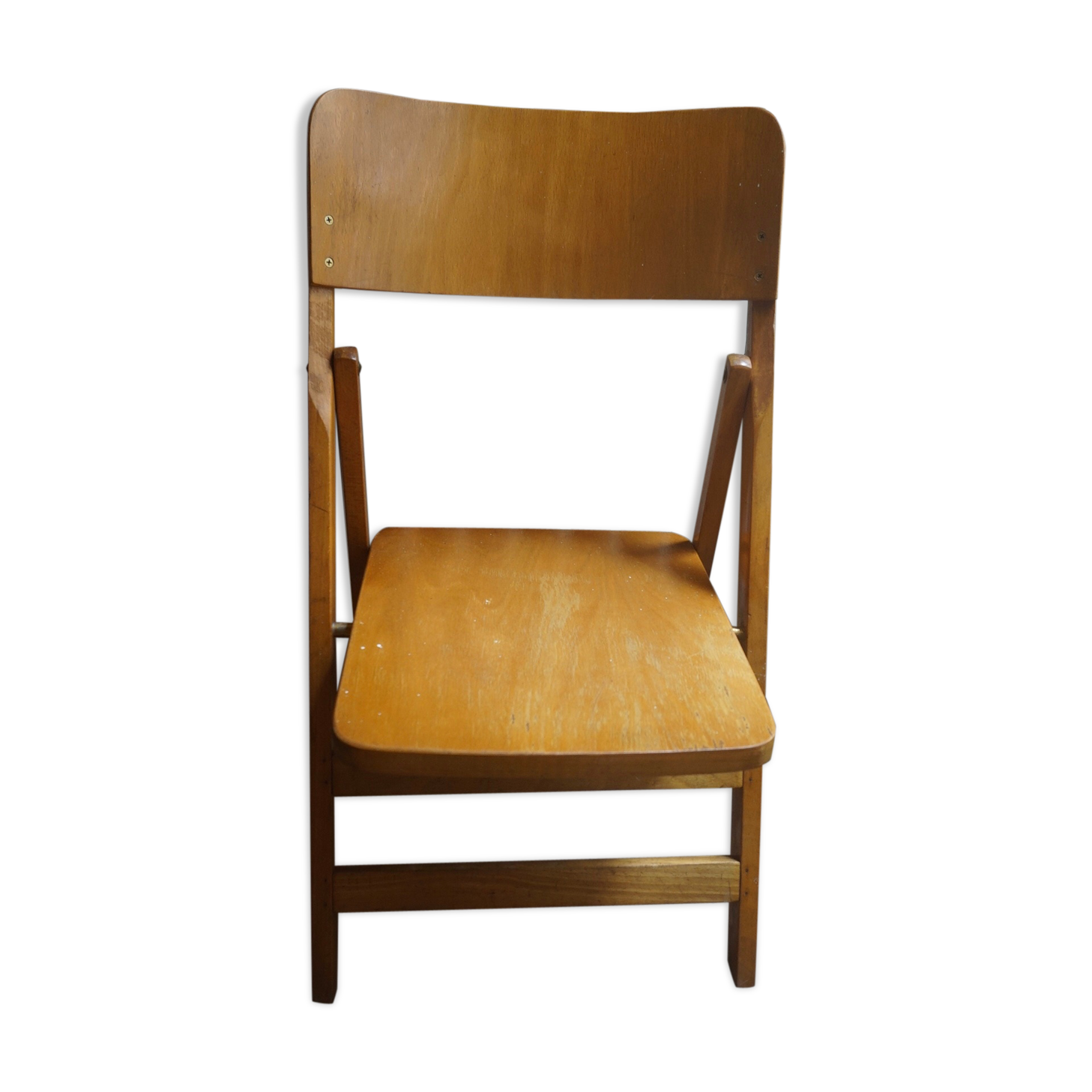 Vintage folding wooden heater chair