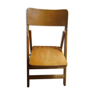 Vintage folding wooden heater chair