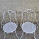 Paire de fauteuil en fer blanc ancien