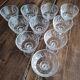 Set of 10 vintage champagne glasses in molded glass