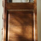 Curved display case in solid walnut, mid-20th century