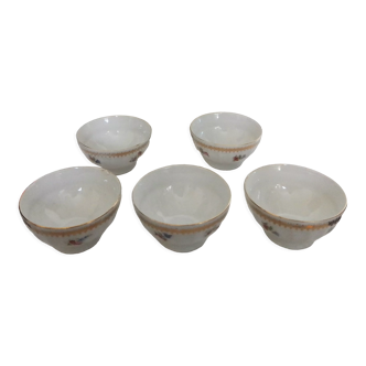 Set of 5 porcelain bowls, Chauviyny France