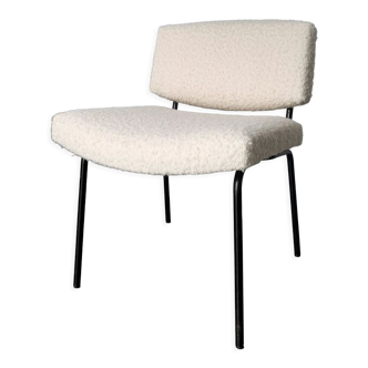 Fauteuil Conseil tissu bouclette, Pierre Guariche pour Meurop 1960