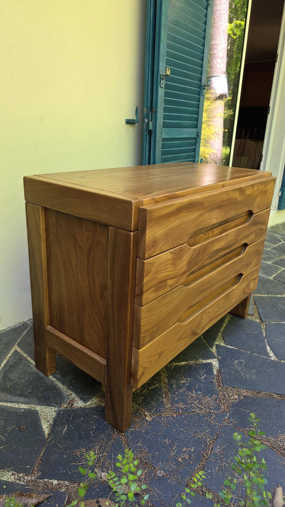 Vintage chest of drawers in solid elm by Maison Regain
