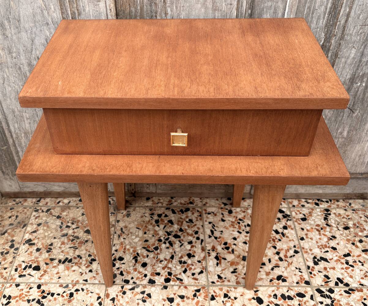 Teak bedside table – Mid-Century Scandinavian design from the 1950s-1960s