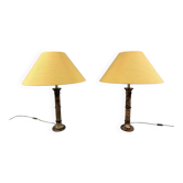 Set of 2 large marble table lamps 1970's